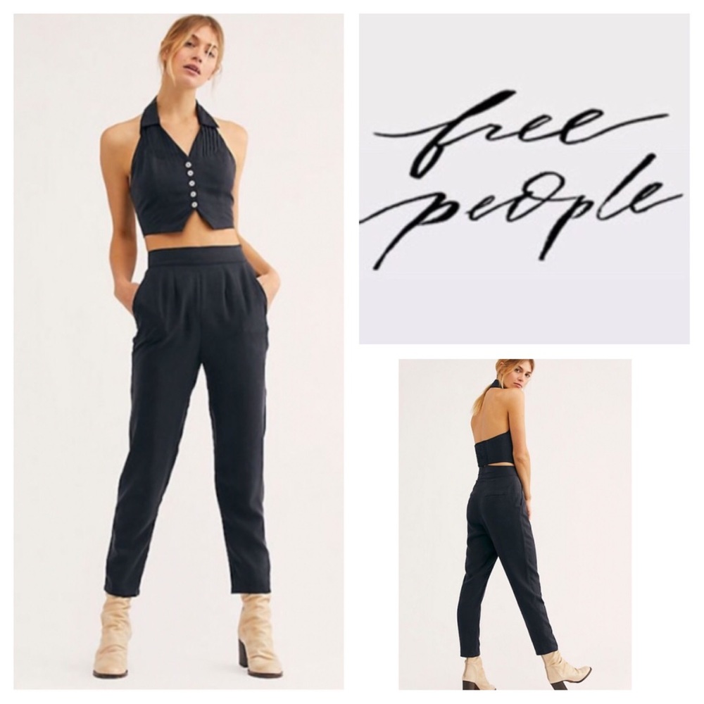Free People Black Halter Jumpsuit